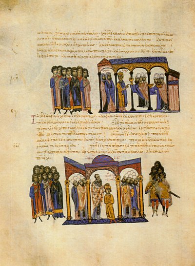 Skyllitzes Matritensis, fol. 114v. Miniaturen von Unknown